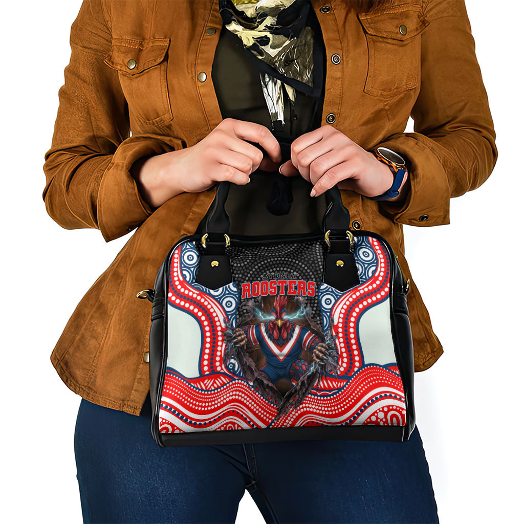 Sydney Roosters Shoulder Handbag The Scream of Lightning Eyes - Indigenous Dot Ripping Effect