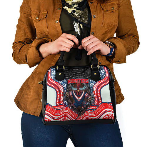 Sydney Roosters Shoulder Handbag The Scream of Lightning Eyes - Indigenous Dot Ripping Effect