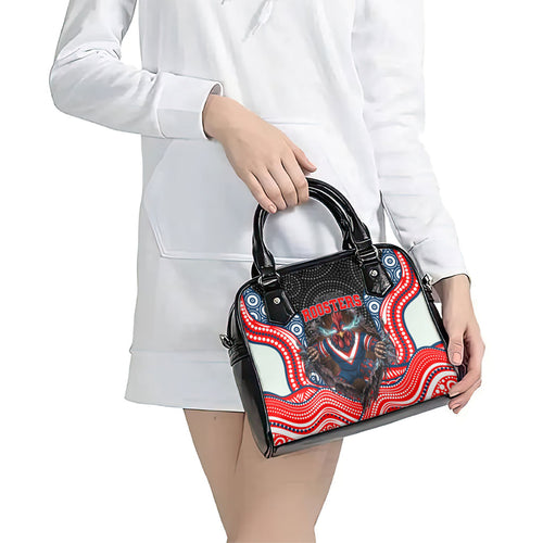 Sydney Roosters Shoulder Handbag The Scream of Lightning Eyes - Indigenous Dot Ripping Effect