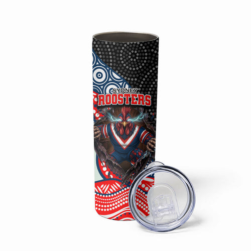 Sydney Roosters Skinny Tumbler The Scream of Lightning Eyes - Indigenous Dot Ripping Effect
