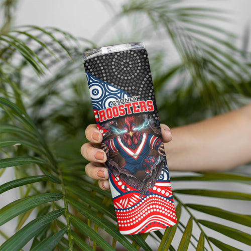 Sydney Roosters Skinny Tumbler The Scream of Lightning Eyes - Indigenous Dot Ripping Effect