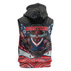Sydney Roosters Sleeveless Hoodie The Scream of Lightning Eyes - Indigenous Dot Ripping Effect