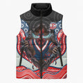 Sydney Roosters Sleeveless Puffer Jacket The Scream of Lightning Eyes - Indigenous Dot Ripping Effect