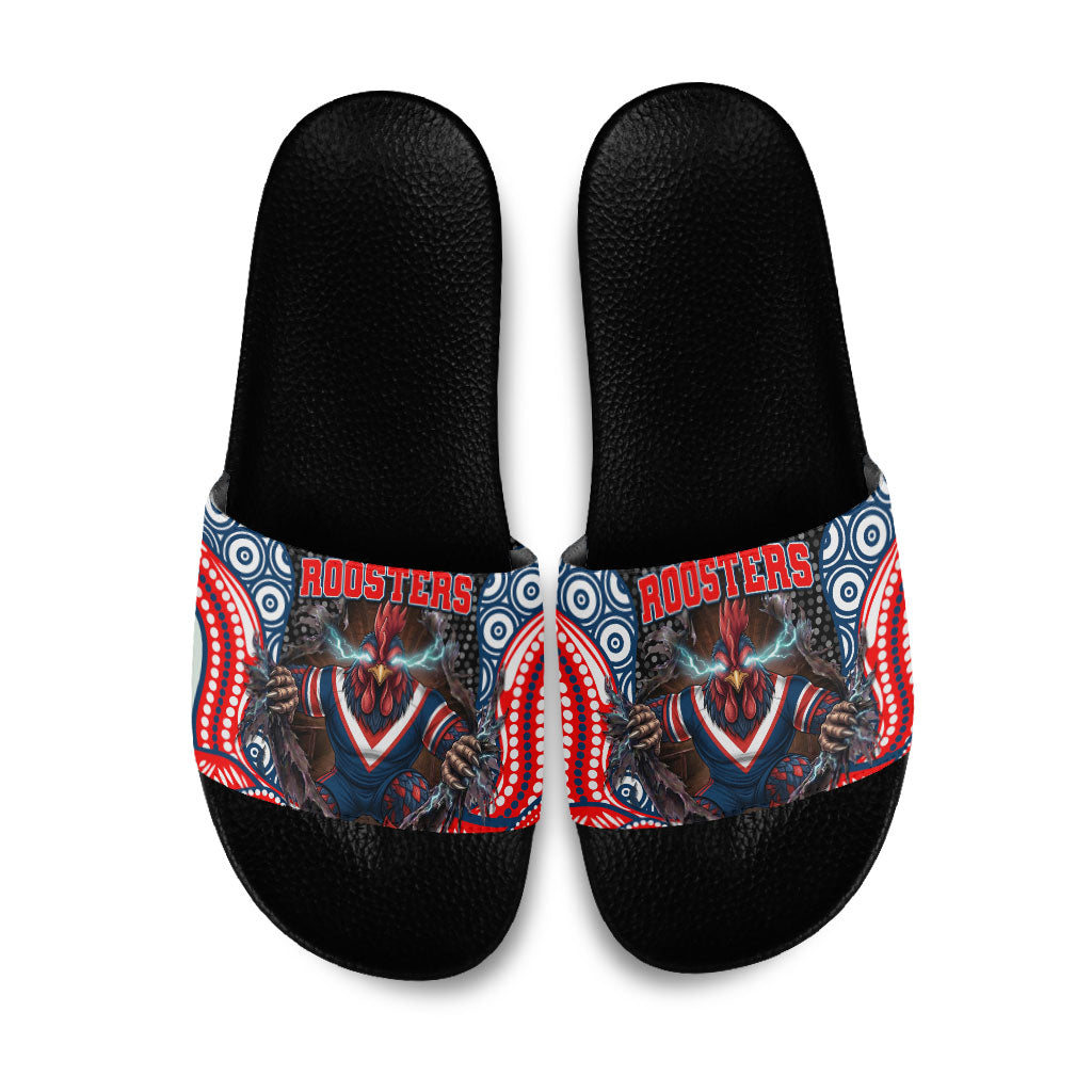 Sydney Roosters Slide Sandals The Scream of Lightning Eyes - Indigenous Dot Ripping Effect