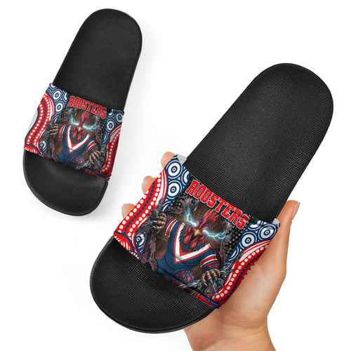 Sydney Roosters Slide Sandals The Scream of Lightning Eyes - Indigenous Dot Ripping Effect