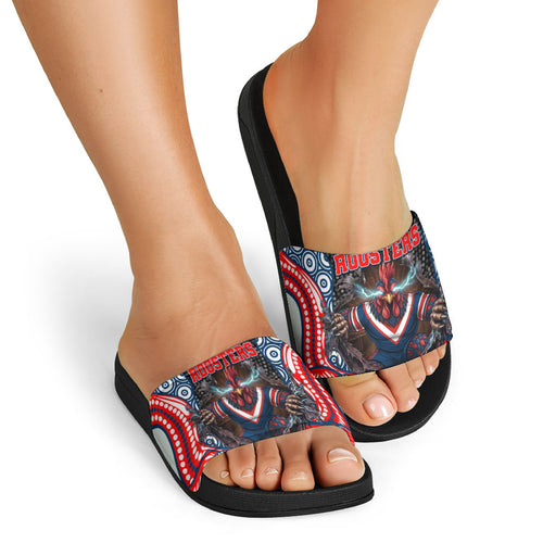 Sydney Roosters Slide Sandals The Scream of Lightning Eyes - Indigenous Dot Ripping Effect