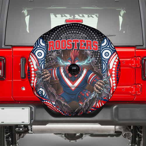Sydney Roosters Spare Tire Cover The Scream of Lightning Eyes - Indigenous Dot Ripping Effect