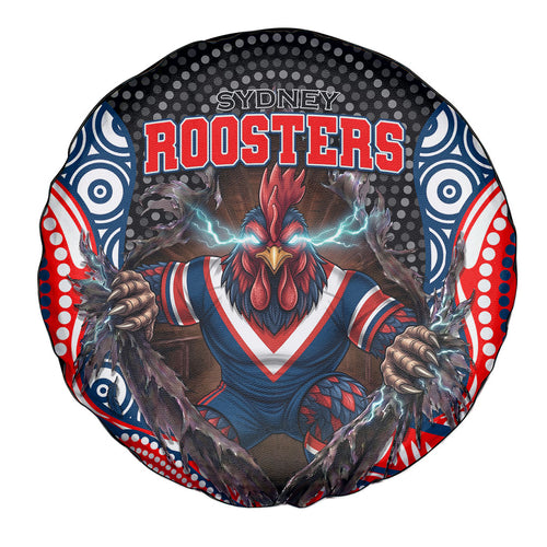 Sydney Roosters Spare Tire Cover The Scream of Lightning Eyes - Indigenous Dot Ripping Effect