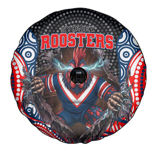 Sydney Roosters Spare Tire Cover The Scream of Lightning Eyes - Indigenous Dot Ripping Effect