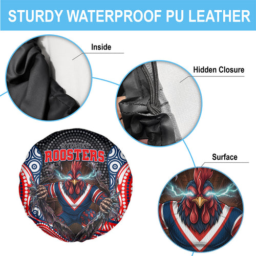 Sydney Roosters Spare Tire Cover The Scream of Lightning Eyes - Indigenous Dot Ripping Effect