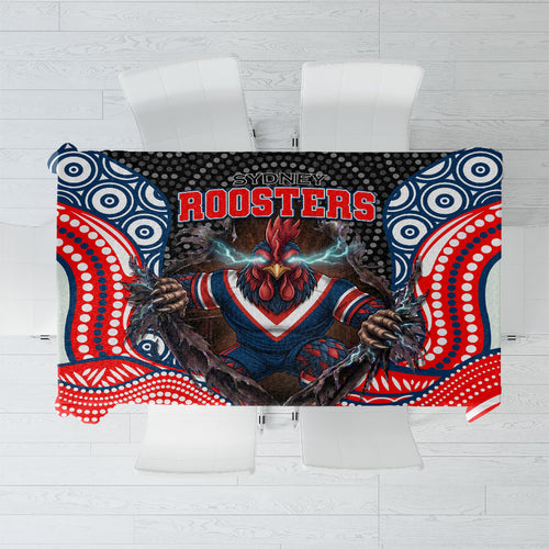 Sydney Roosters Tablecloth The Scream of Lightning Eyes - Indigenous Dot Ripping Effect