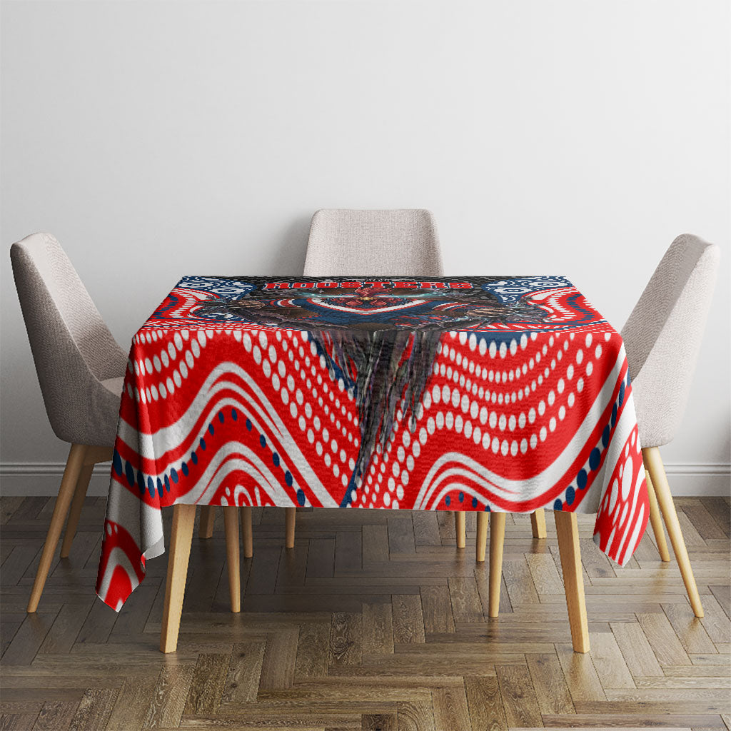 Sydney Roosters Tablecloth The Scream of Lightning Eyes - Indigenous Dot Ripping Effect