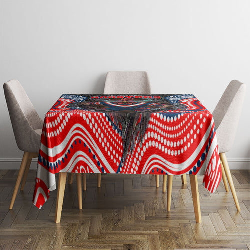 Sydney Roosters Tablecloth The Scream of Lightning Eyes - Indigenous Dot Ripping Effect