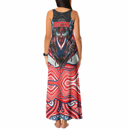 Sydney Roosters Tank Maxi Dress The Scream of Lightning Eyes - Indigenous Dot Ripping Effect