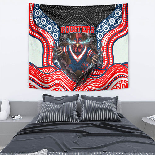 Sydney Roosters Tapestry The Scream of Lightning Eyes - Indigenous Dot Ripping Effect
