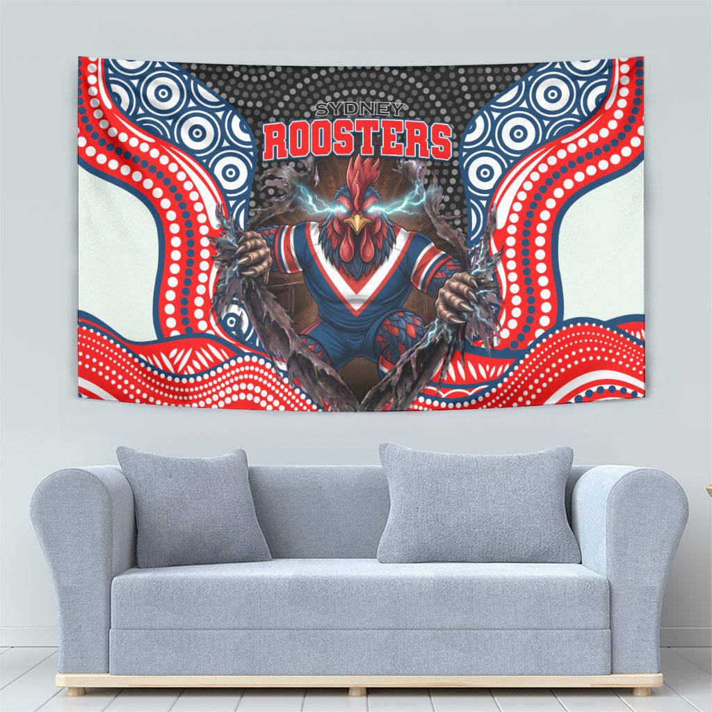 Sydney Roosters Tapestry The Scream of Lightning Eyes - Indigenous Dot Ripping Effect