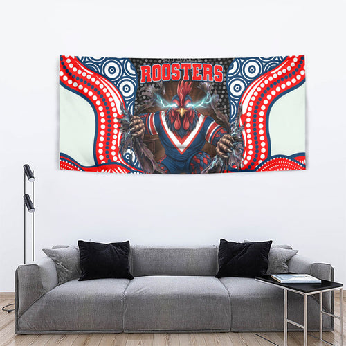 Sydney Roosters Tapestry The Scream of Lightning Eyes - Indigenous Dot Ripping Effect