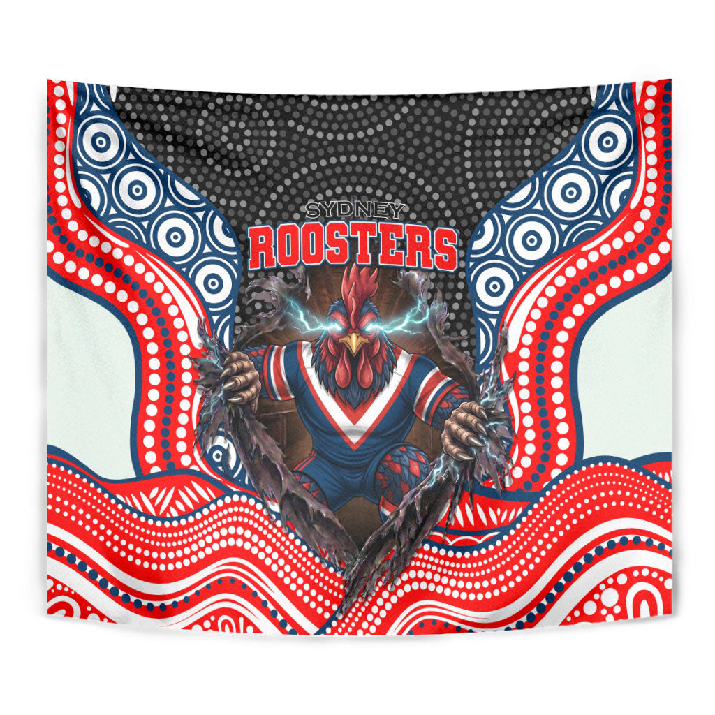 Sydney Roosters Tapestry The Scream of Lightning Eyes - Indigenous Dot Ripping Effect