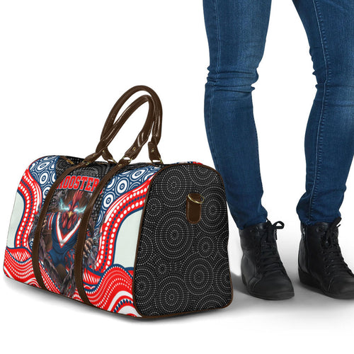 Sydney Roosters Travel Bag The Scream of Lightning Eyes - Indigenous Dot Ripping Effect