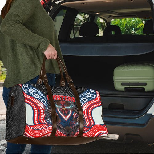 Sydney Roosters Travel Bag The Scream of Lightning Eyes - Indigenous Dot Ripping Effect