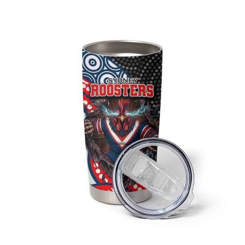 Sydney Roosters Tumbler Cup The Scream of Lightning Eyes - Indigenous Dot Ripping Effect