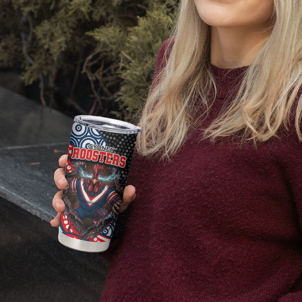Sydney Roosters Tumbler Cup The Scream of Lightning Eyes - Indigenous Dot Ripping Effect
