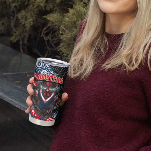 Sydney Roosters Tumbler Cup The Scream of Lightning Eyes - Indigenous Dot Ripping Effect