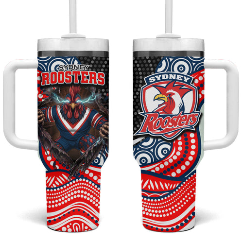 Sydney Roosters Tumbler With Handle The Scream of Lightning Eyes - Indigenous Dot Ripping Effect