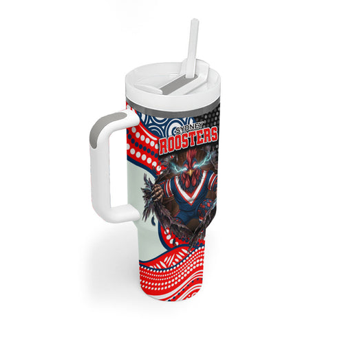 Sydney Roosters Tumbler With Handle The Scream of Lightning Eyes - Indigenous Dot Ripping Effect