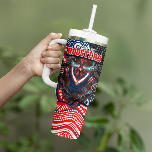 Sydney Roosters Tumbler With Handle The Scream of Lightning Eyes - Indigenous Dot Ripping Effect
