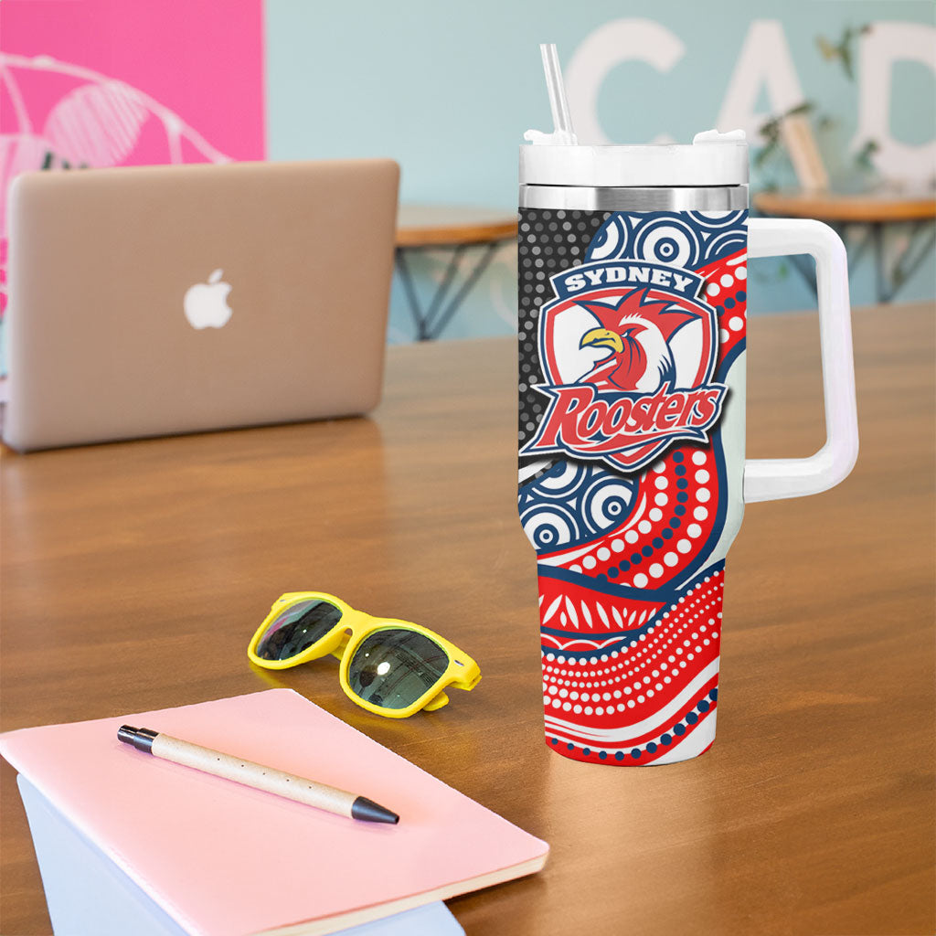 Sydney Roosters Tumbler With Handle The Scream of Lightning Eyes - Indigenous Dot Ripping Effect