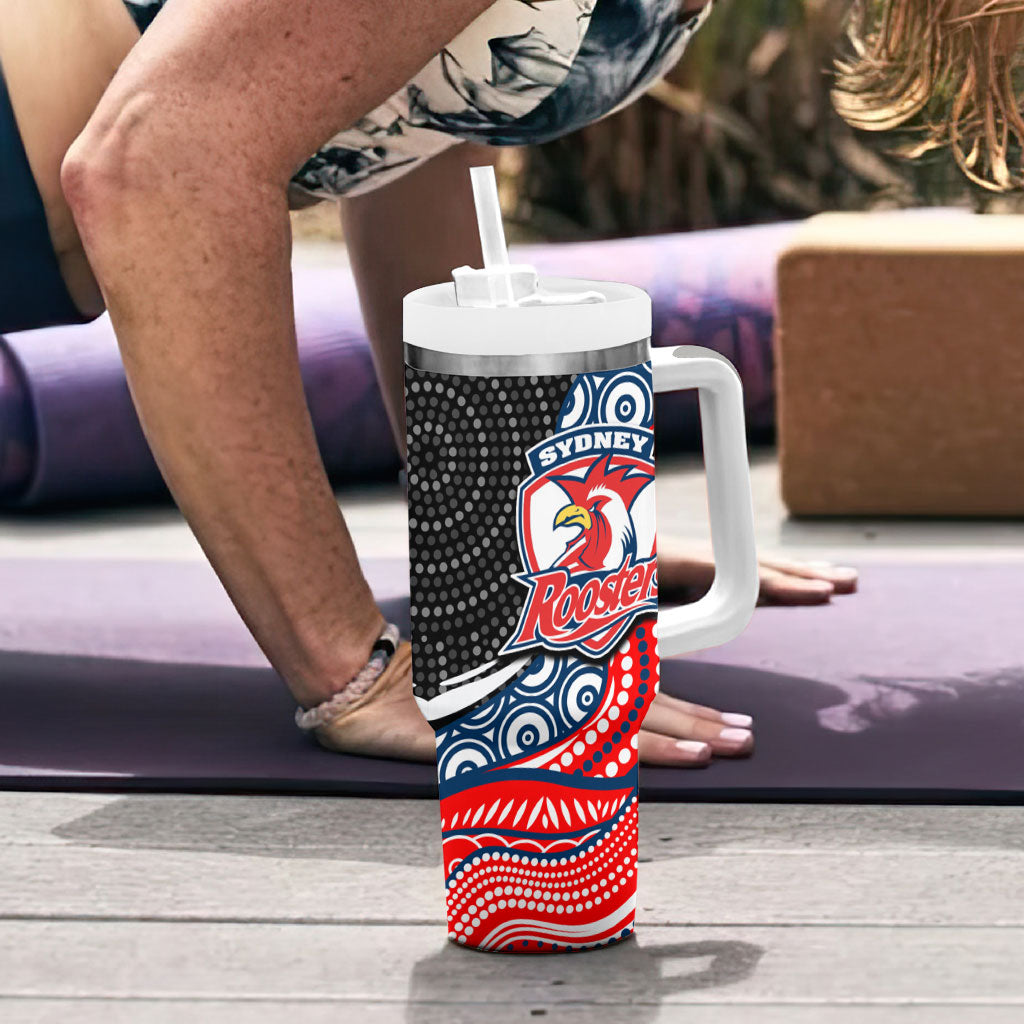 Sydney Roosters Tumbler With Handle The Scream of Lightning Eyes - Indigenous Dot Ripping Effect