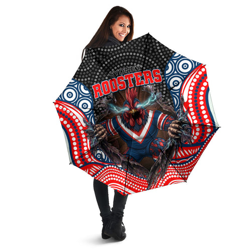 Sydney Roosters Umbrella The Scream of Lightning Eyes - Indigenous Dot Ripping Effect