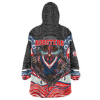 Sydney Roosters Wearable Blanket Hoodie The Scream of Lightning Eyes - Indigenous Dot Ripping Effect