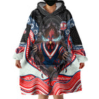 Sydney Roosters Wearable Blanket Hoodie The Scream of Lightning Eyes - Indigenous Dot Ripping Effect