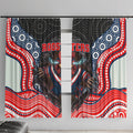 Sydney Roosters Window Curtain The Scream of Lightning Eyes - Indigenous Dot Ripping Effect