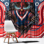 Sydney Roosters Window Curtain The Scream of Lightning Eyes - Indigenous Dot Ripping Effect