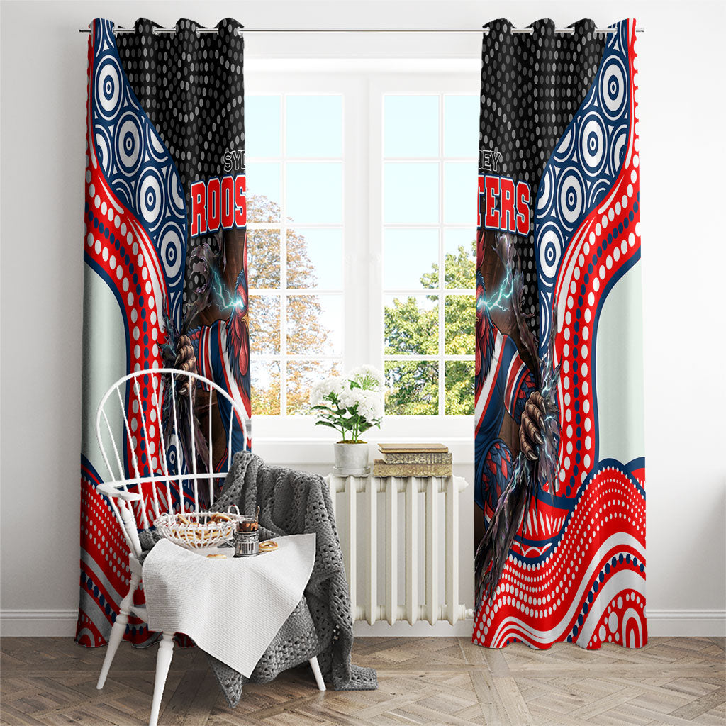 Sydney Roosters Window Curtain The Scream of Lightning Eyes - Indigenous Dot Ripping Effect