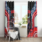 Sydney Roosters Window Curtain The Scream of Lightning Eyes - Indigenous Dot Ripping Effect