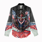 Sydney Roosters Women Casual Shirt The Scream of Lightning Eyes - Indigenous Dot Ripping Effect
