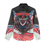 Sydney Roosters Women Casual Shirt The Scream of Lightning Eyes - Indigenous Dot Ripping Effect