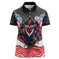 Sydney Roosters Women Polo Shirt The Scream of Lightning Eyes - Indigenous Dot Ripping Effect