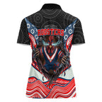 Sydney Roosters Women Polo Shirt The Scream of Lightning Eyes - Indigenous Dot Ripping Effect