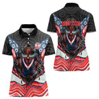 Sydney Roosters Women Polo Shirt The Scream of Lightning Eyes - Indigenous Dot Ripping Effect