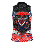 Sydney Roosters Women Sleeveless Polo Shirt The Scream of Lightning Eyes - Indigenous Dot Ripping Effect