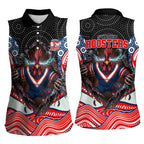 Sydney Roosters Women Sleeveless Polo Shirt The Scream of Lightning Eyes - Indigenous Dot Ripping Effect