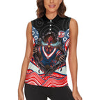 Sydney Roosters Women Sleeveless Polo Shirt The Scream of Lightning Eyes - Indigenous Dot Ripping Effect