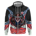 Sydney Roosters Zip Hoodie The Scream of Lightning Eyes - Indigenous Dot Ripping Effect