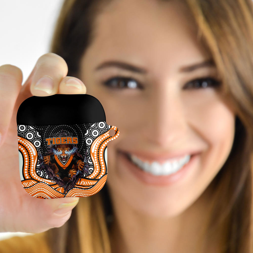 Wests Tigers AirPods Case The Scream of Lightning Eyes - Indigenous Dot Ripping Effect