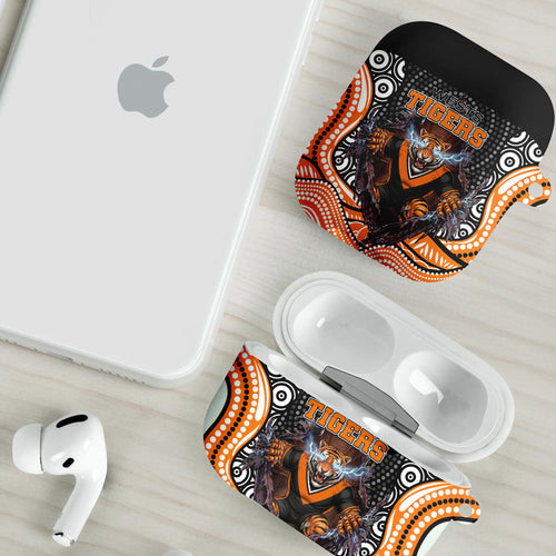 Wests Tigers AirPods Case The Scream of Lightning Eyes - Indigenous Dot Ripping Effect